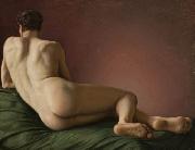 Aleksander Lesser Male Nude Lying. Sweden oil painting artist